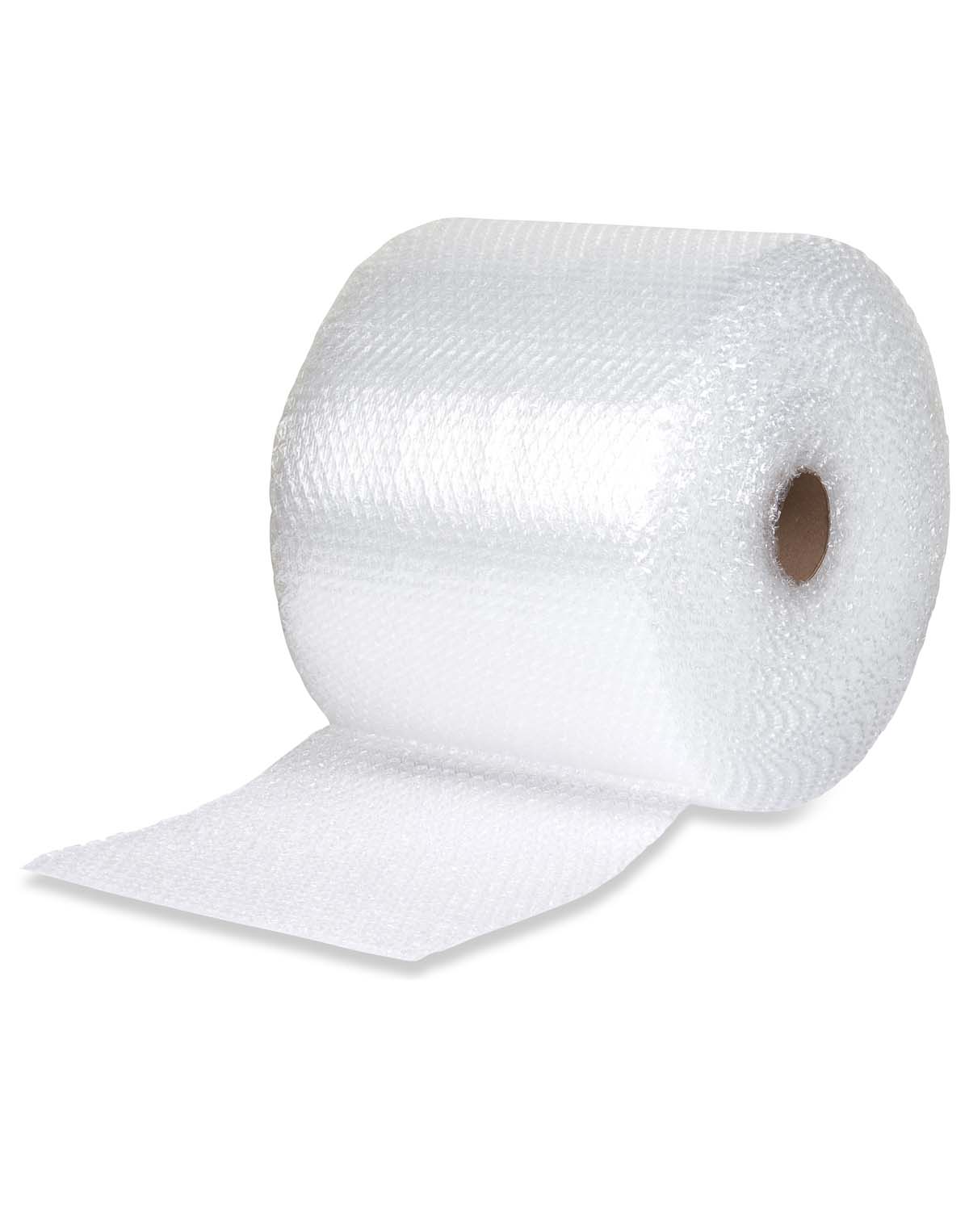 Heavy-duty clear bubble roll feeding off the core